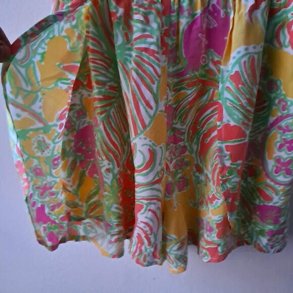 Lilly Pulitzer Challis Romper Sleeveless Floral Happy Place Yellow Women Size XS - Picture 11 of 16
